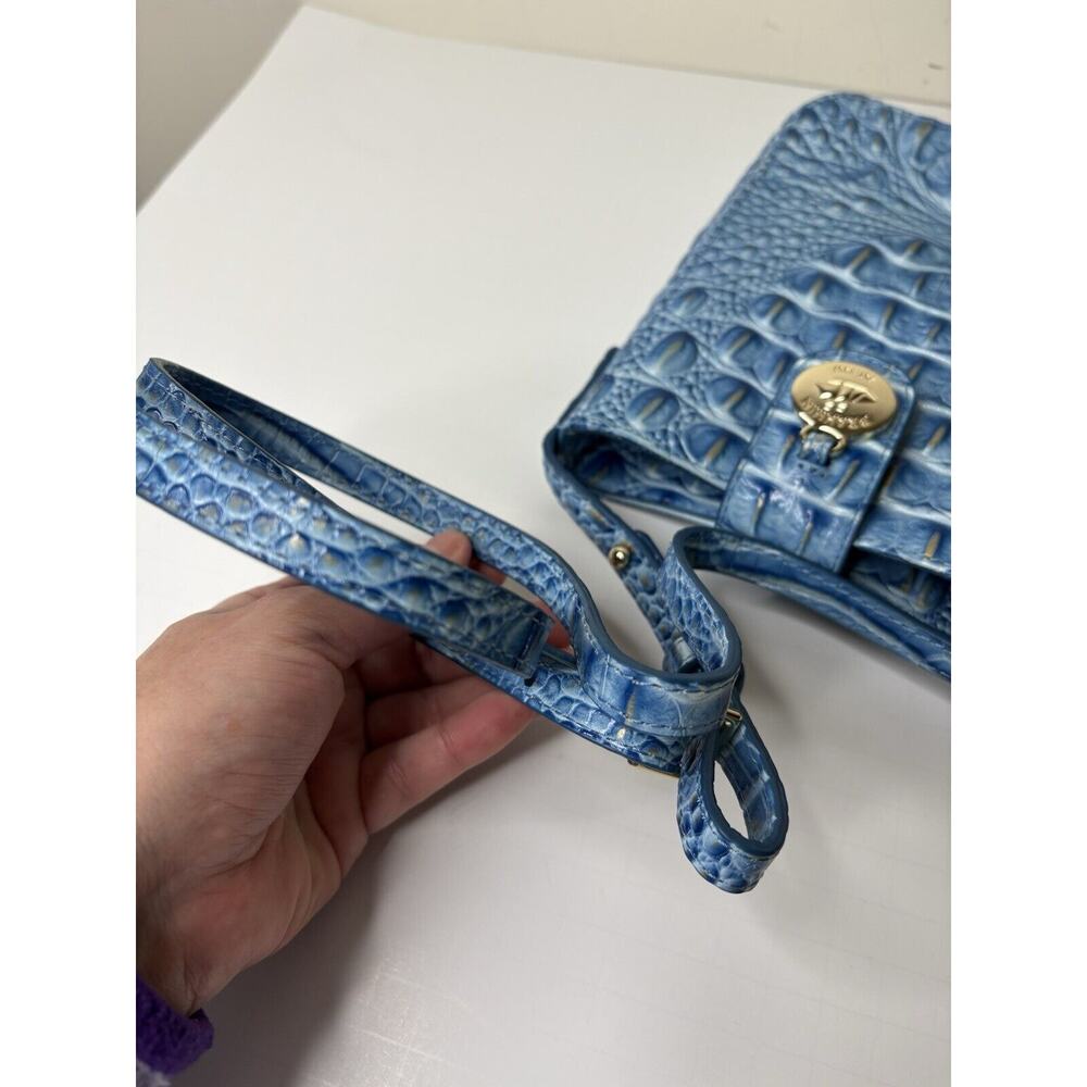 Brahmin Marley Melbourne Leather Crossbody Purse Blue Lagoon - Picture 6 of 13